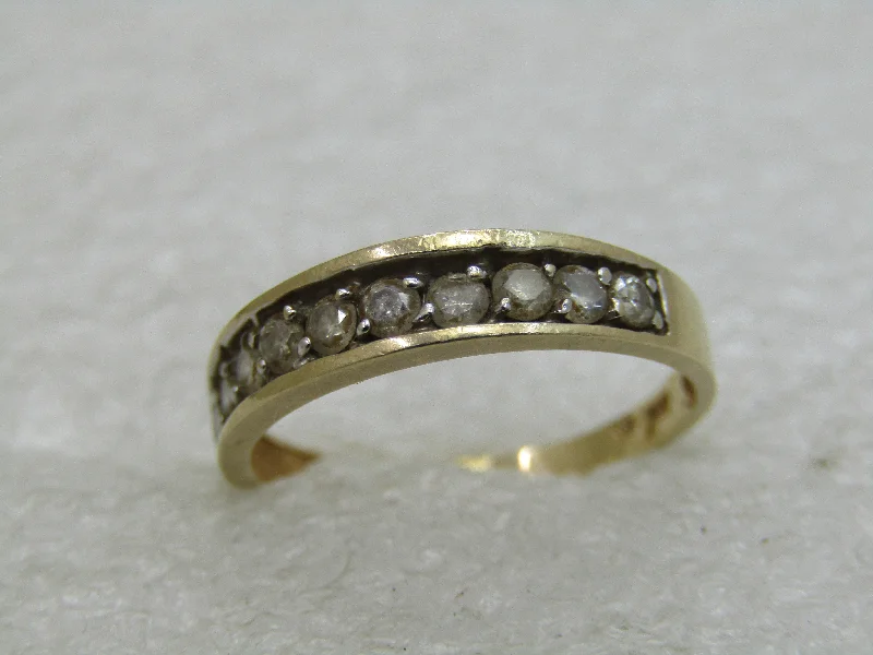 Custom Wedding Band with GemstoneVintage 14kt Diamond Anniversary Ring/Band, Sz. 7