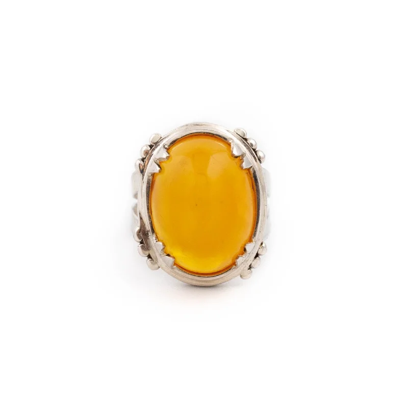 Birthstone Engagement Ring for WomenRich Baltic Amber Ring b