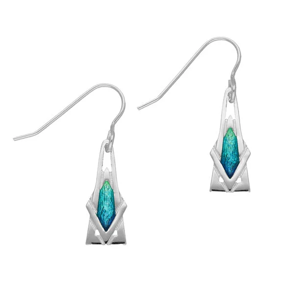 Modern Crystal Earrings-Ritzy Silver Earrings EE466