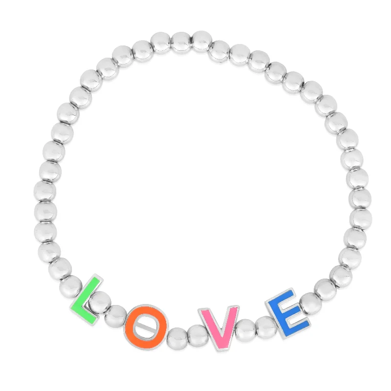 Friendship Bracelets Set-Silver Love Stretch Bracelet