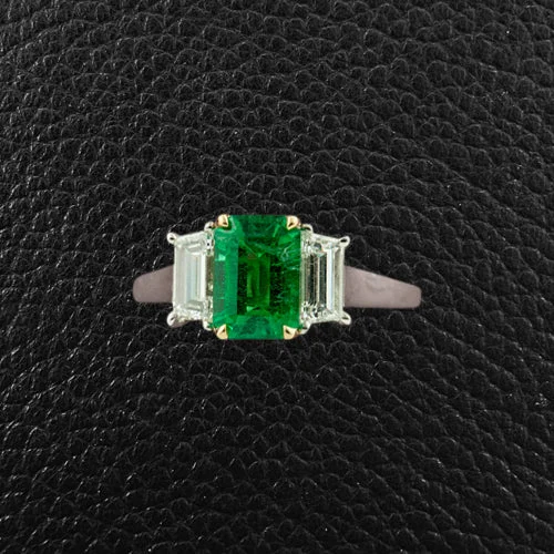 Simple Gold Wedding RingEmerald cut Emerald & Diamond Ring