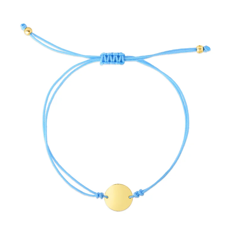 Vintage Bracelets-14K Blue Cord Circle Adjustable Bracelet