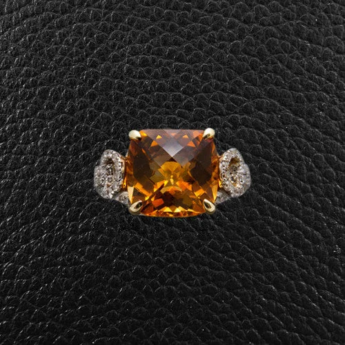 Custom Stackable Ring Set for WomenCitrine & Diamond Ring