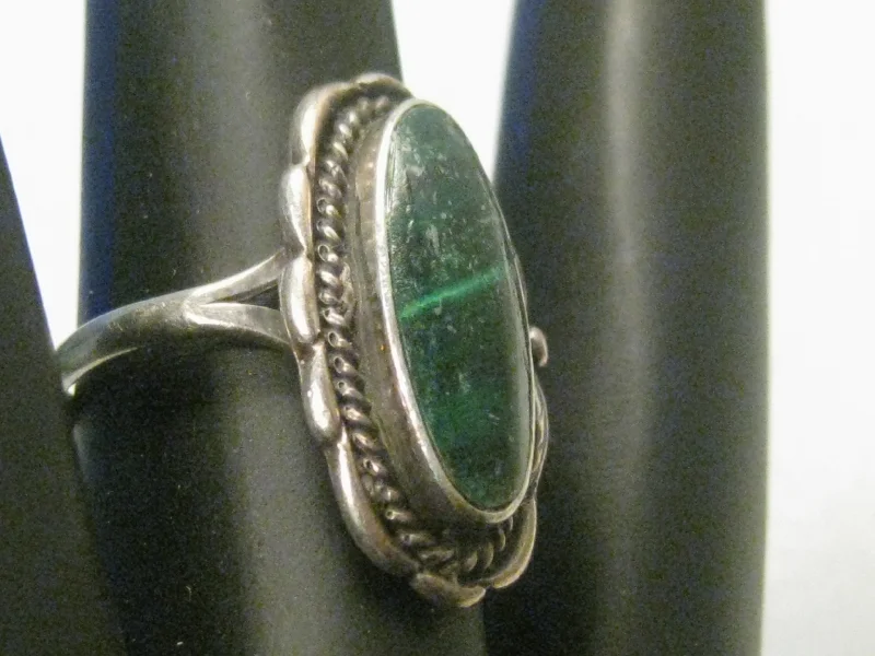 Personalized Wedding Ring for Your Loved OneVintage Southwestern Sterling Malachite Ring, Sz. 6.5, 4.77 gr., 1970's