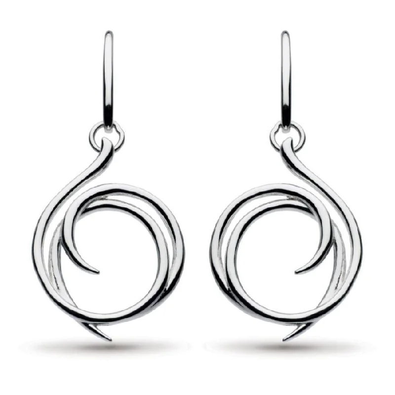 Classy Drop Earrings-Silver Entwine Helix Wrap Drop Earrings