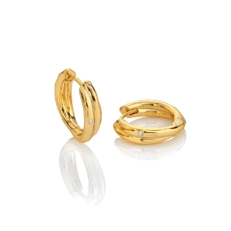 Oval Gem Earrings-Hot Diamonds X Golden Edit Aura Hoop Earrings