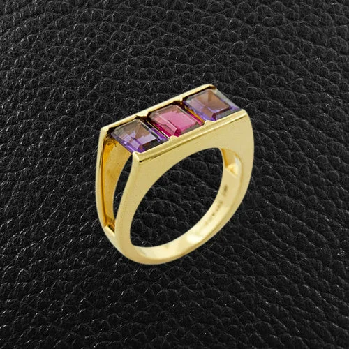 Men's Customizable Engagement RingAmethyst & Rubellite Ring