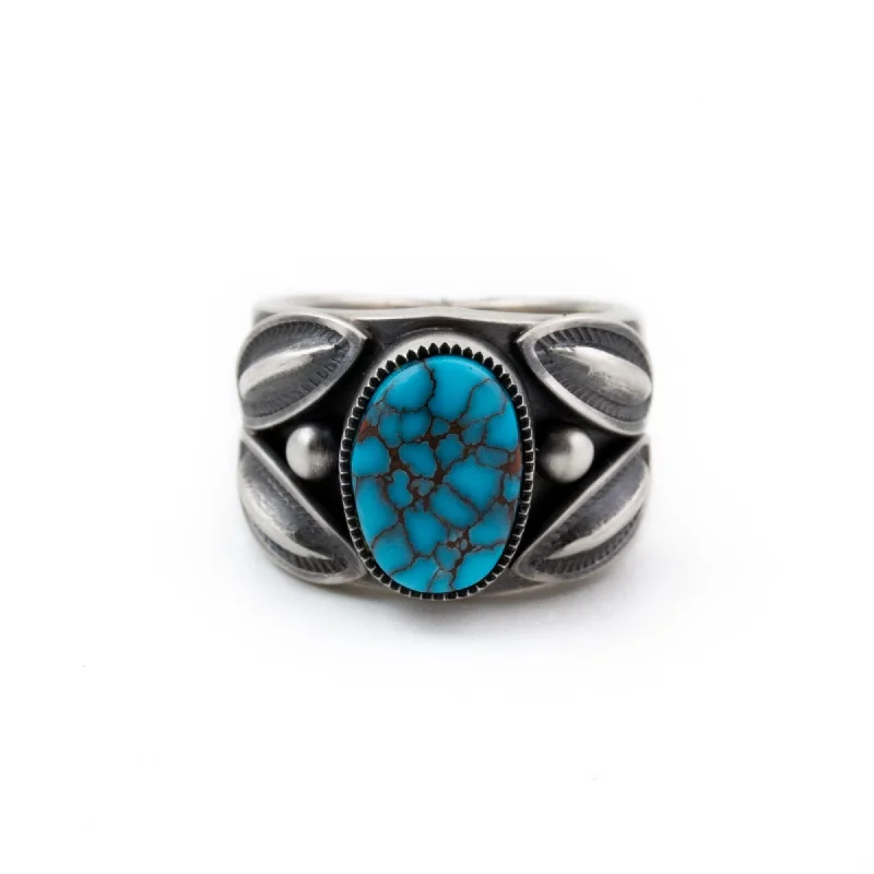 Custom Round Engagement Ring for WomenEgyptian Turquoise Contemporary Ring by The Coveted Jacob Morgan