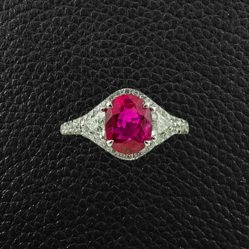 Engagement Ring with Heart-Shaped DiamondOval Ruby & Diamond Ring