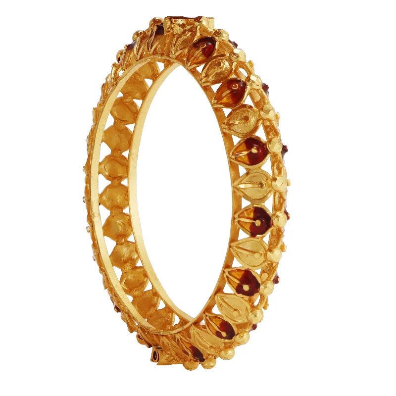 Gemstone Embellished Bangles-Shikha Kankan - One Piece | 24K Gold Plated Bangles