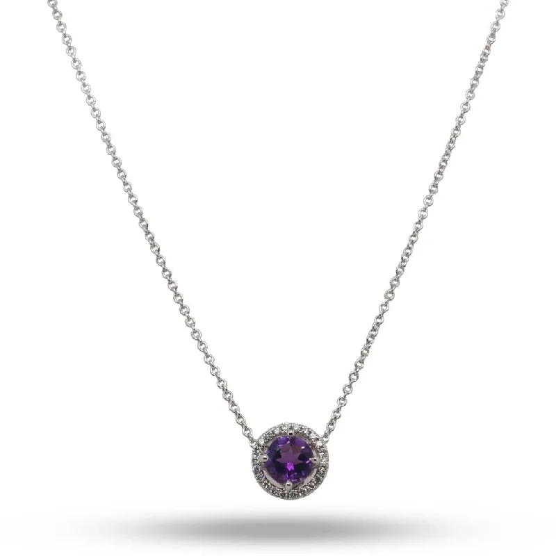 Personalized Ring with Initials for Women-Silver Pendant Necklace Set-14k White Gold Diamond & Amethyst Necklace