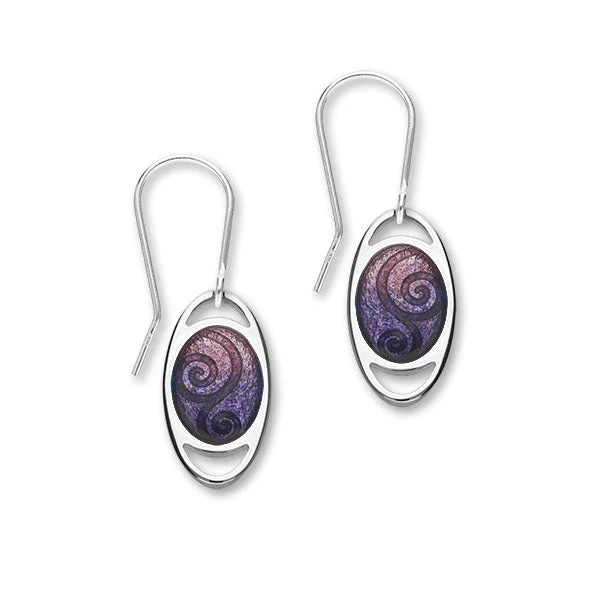 Classic Drop Earrings-Elements Air Sterling Silver & Enamel Drop Earrings, EE508