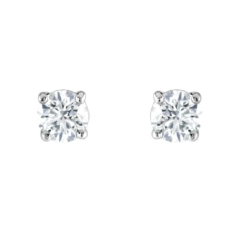 Earrings for Every Occasion-1.01ct Round Brilliant Cut Diamond Solitaire Claw Set Stud Earrings