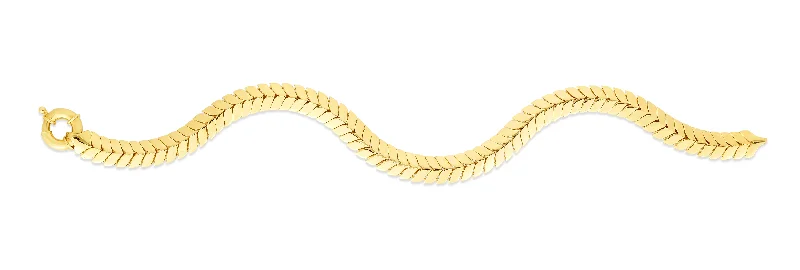 Sterling Silver Chain Bracelets-14K Gold 6mm Chevron Link Bracelet