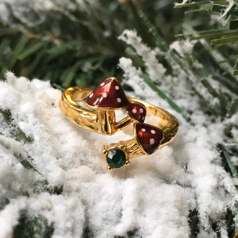 Birthstone Wedding Band for WomenBill Skinner Red Toadstool ring