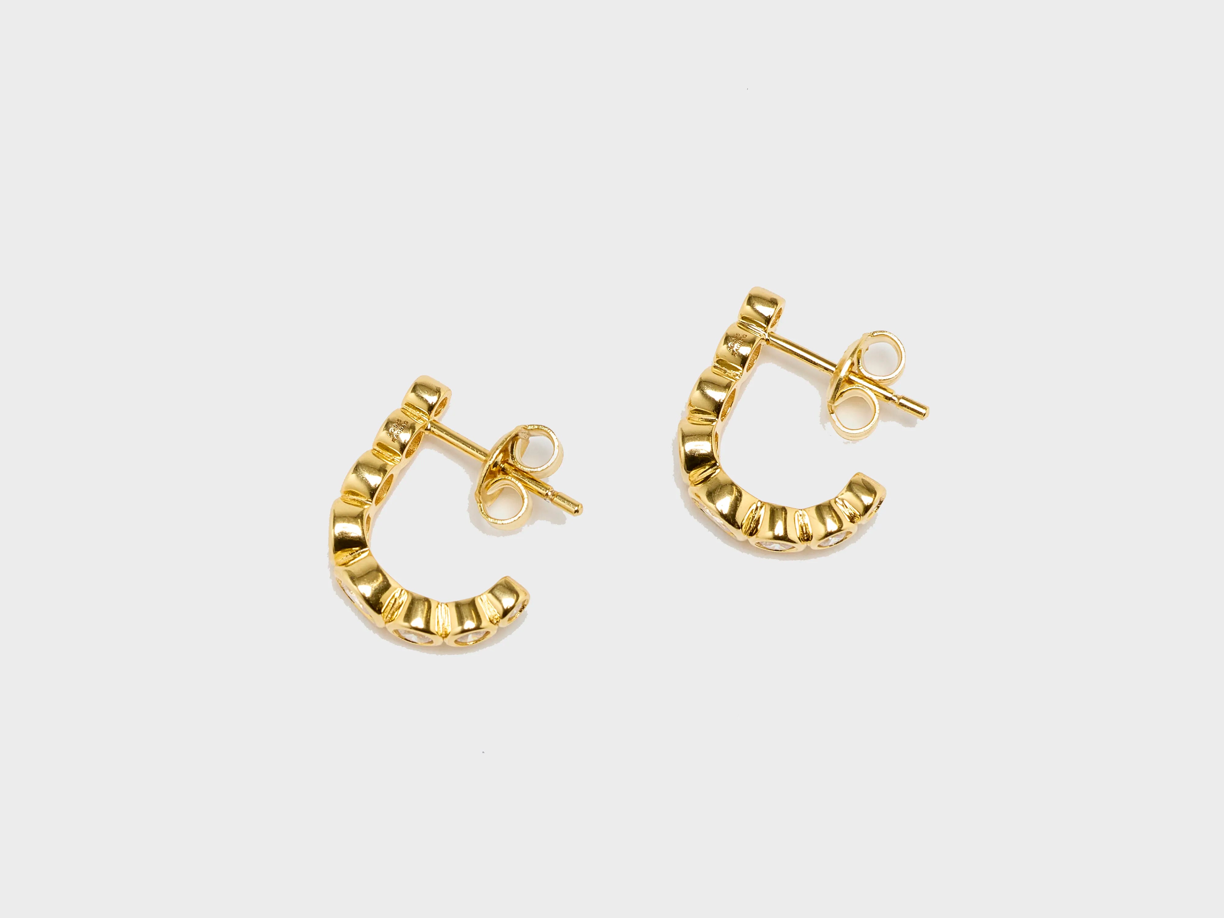 Double Drop Earrings-Odette Gold Hoop Earrings (251 / W / GOLD)