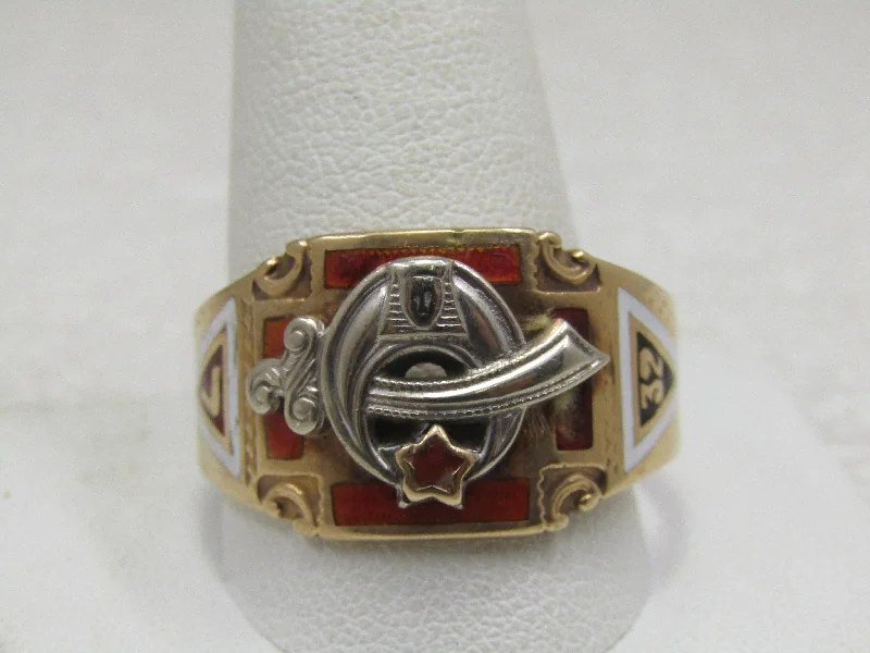 Simple Wedding Ring for MenVintage 10kt Enameled Shriner's Masonic Ring, Sz. 14, Signed