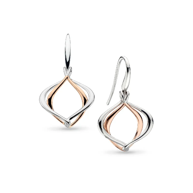 Pastel Hoop Earrings-Silver & Rose Gold Plated Alicia Grande Drop Earrings