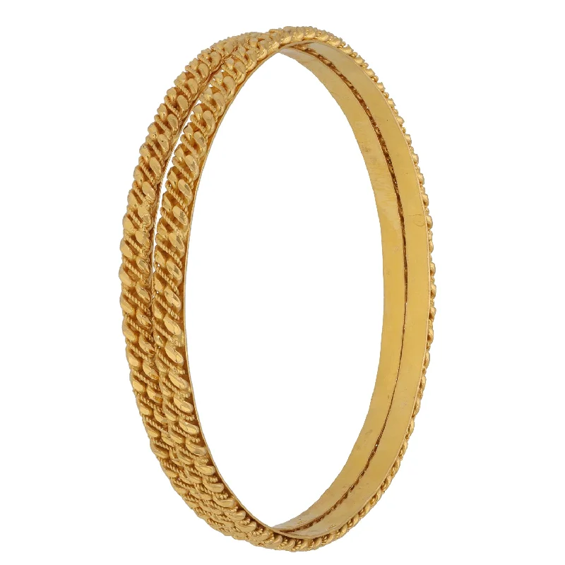 Bohemian Style Bangles-22ct Gold Set of 2 Bangles