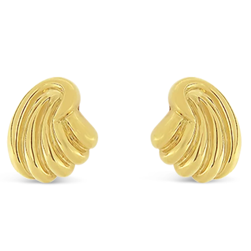 Heart Earrings-Gold Wave Estate Earrings