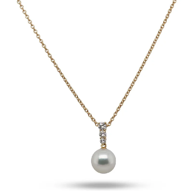 Classic Wedding Ring with Diamond-Delicate Chain Necklace-Mikimoto 18k Yellow Gold Diamond & Pearl Necklace