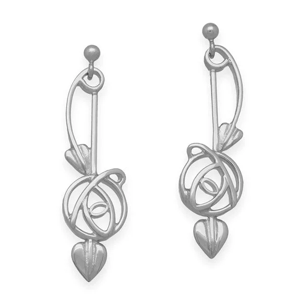 Layered Earrings-Charles Rennie Mackintosh Silver Earrings E1024