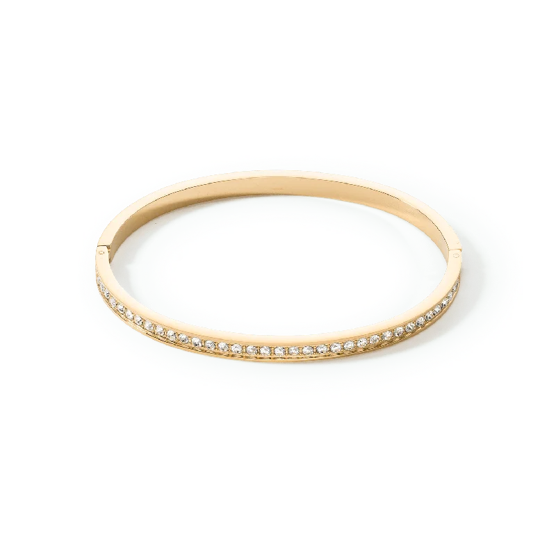 Bangles For Women-Coeur De Lion Gold and White Crystal Bangle