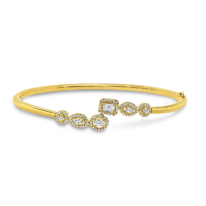 Elegant Thin Bangles-Uneek Alexandria Collection Bezel Bangle