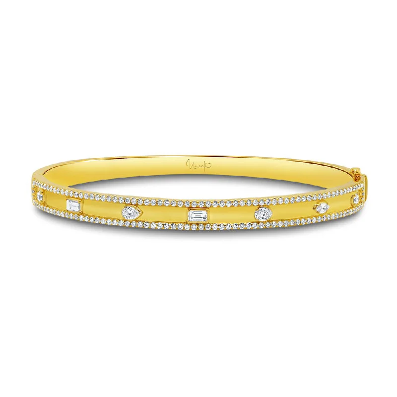 Light Silver Bangles-Uneek Alexandria Collection Bezel Bangle