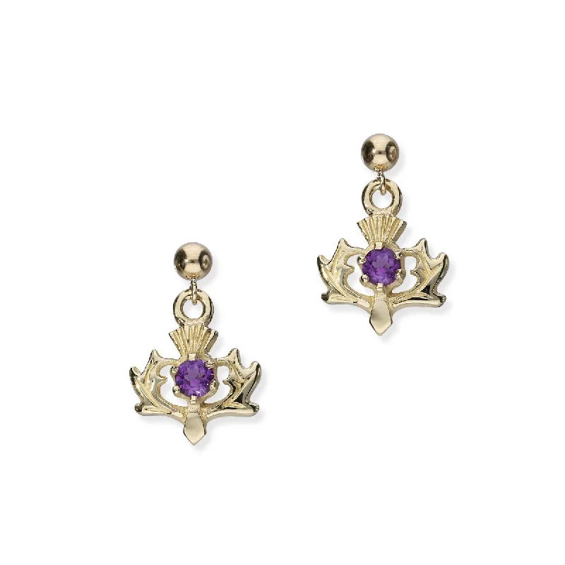 Double Gemstone Earrings-Thistle Gold Earrings GCE9