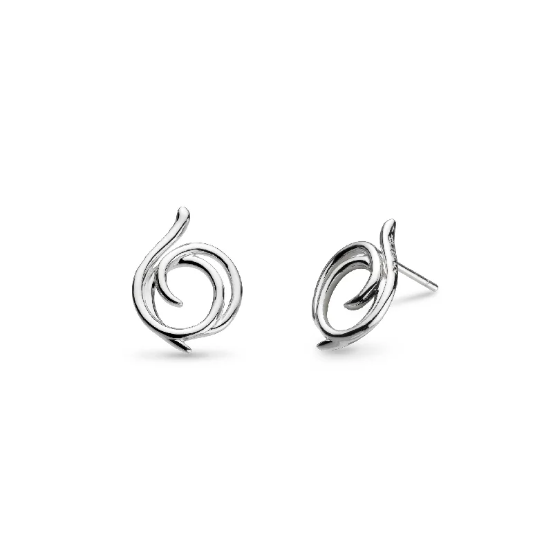 Classy Drop Earrings-Silver Entwine Helix Wrap Stud Earrings