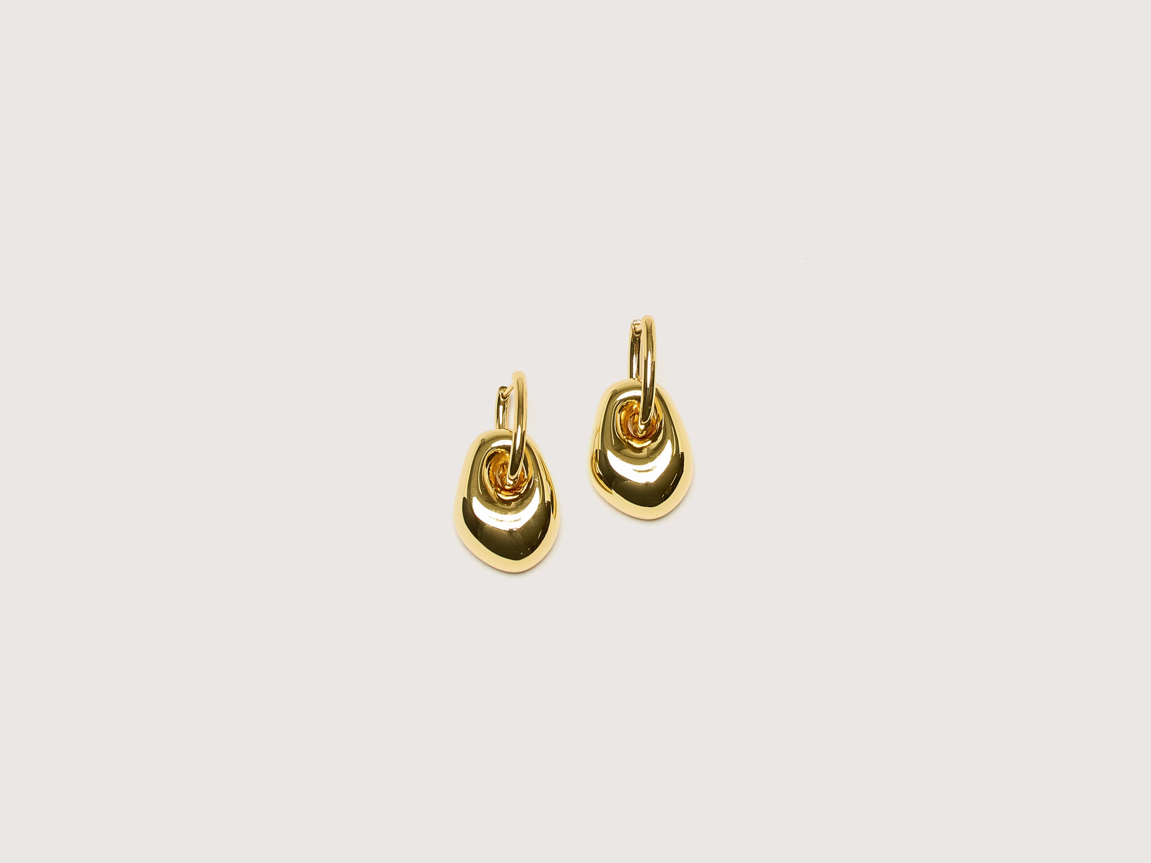 Classic Stud Earrings-Golden Pebble Earrings  (242 / W / GOLD)