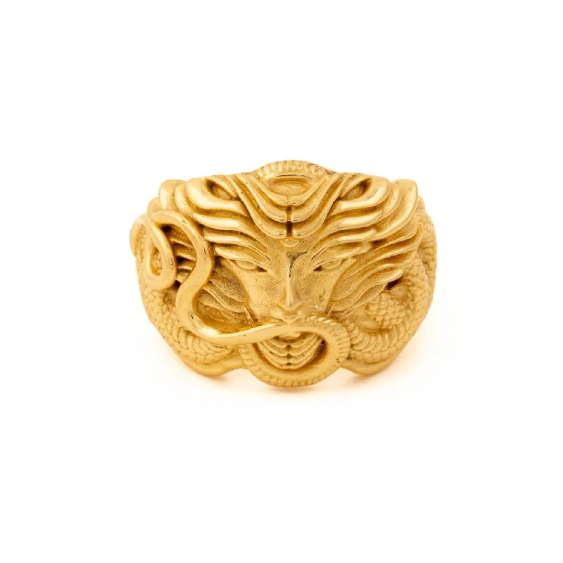 Designer Wedding Ring with DiamondsGold "Serpent Queen Medusa" Ring