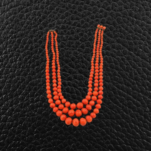 Custom Diamond Ring-Trendy Pendant Necklace-Red Coral Bead Estate Necklace