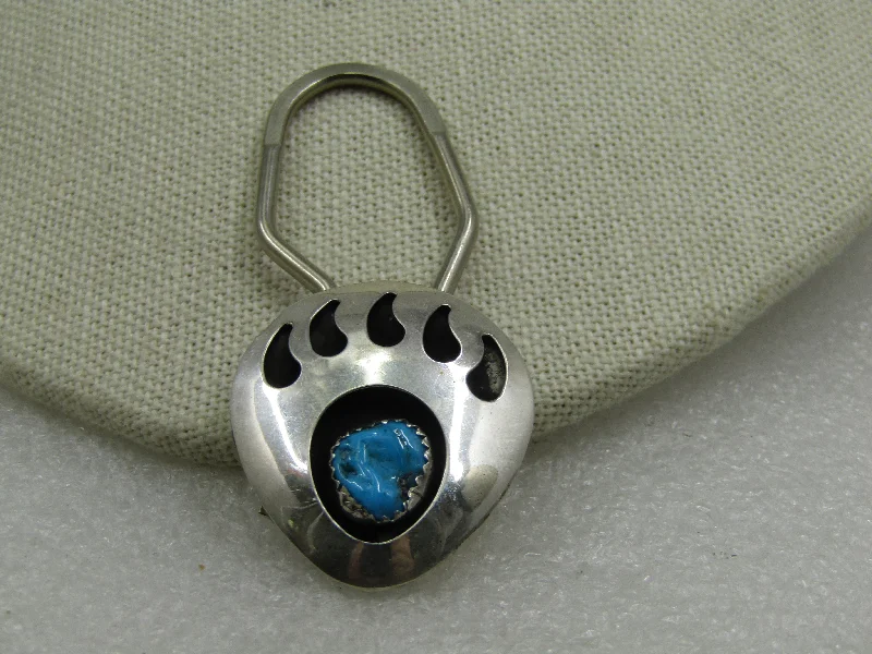 Gold Engagement Ring with Custom DesignSterling Southwestern Turquoise Bear Paw Key Fob, Virginia John Tag.