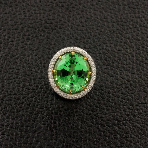 Personalized Promise Ring for CouplesTsavorite & Diamond Ring