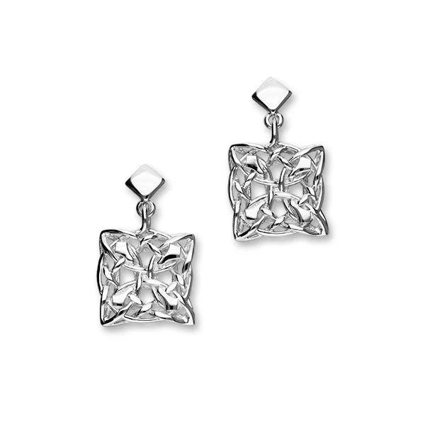 Classy Drop Earrings-Frank Lloyd Sterling Silver Luxfer Prism Drop Earrings, E618