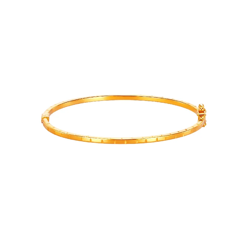 Silver Bangle Set For Wedding-916 Gold Linear Luxe Bangle