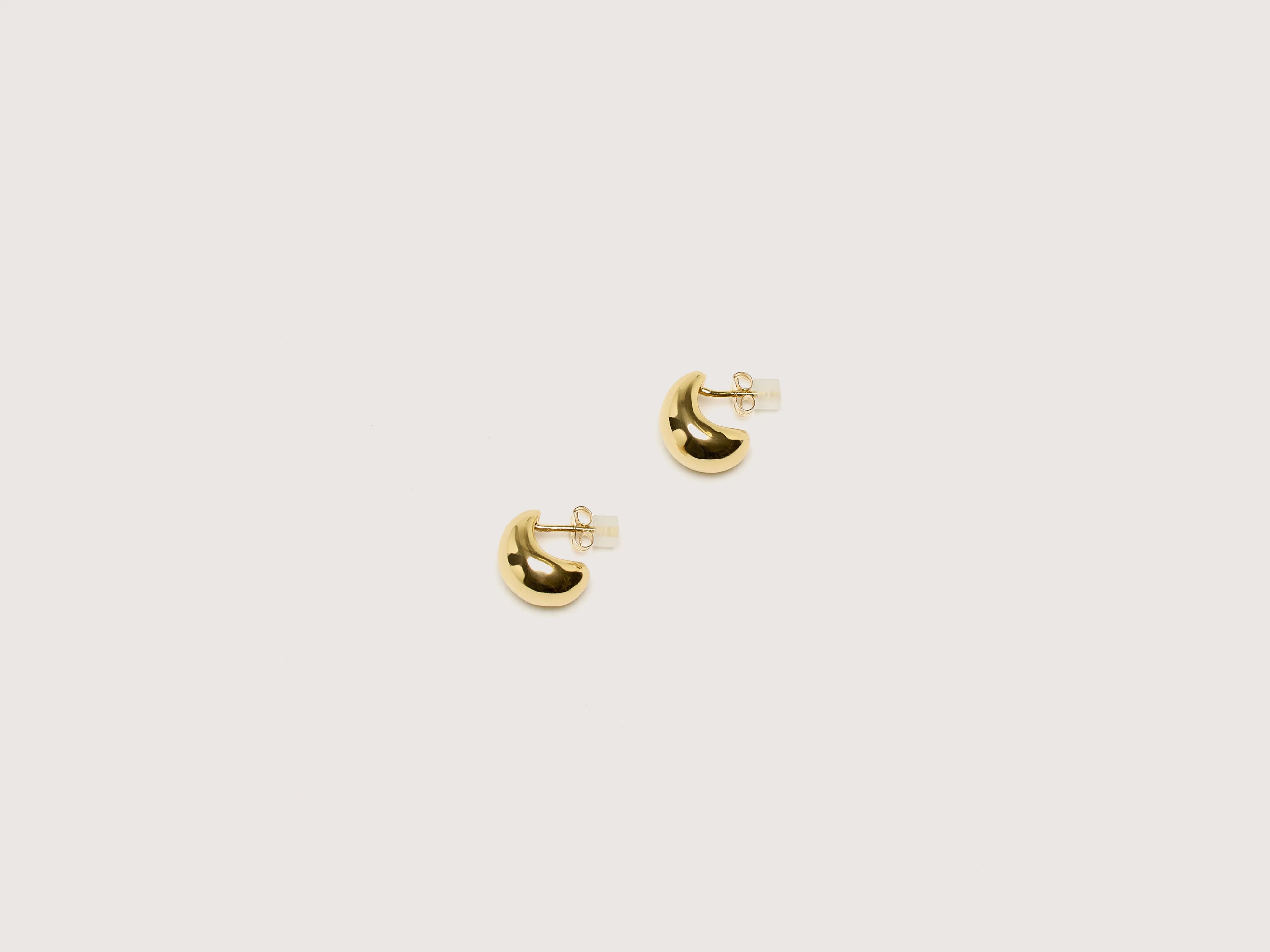 Modern Drop Stud Earrings-Small Remy Hoop Earrings (242 / W / GOLD)