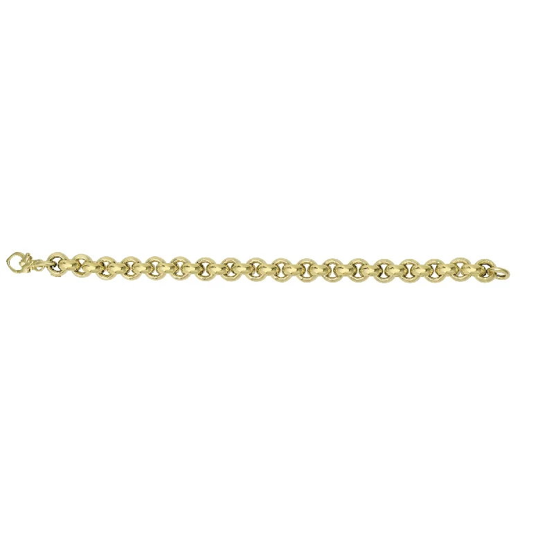 Cross Stone Bracelets-14K Gold Medium Fancy Rolo Heritage Link Bracelet