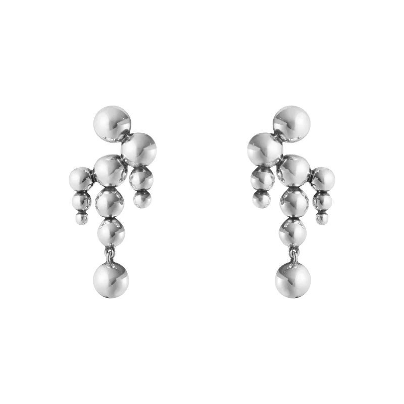 Dangle Earrings-Silver Grapes Chandelier Earrings