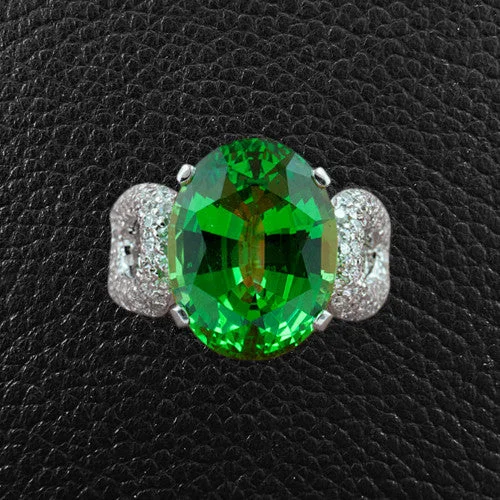 Gold Band Wedding Ring for MenTsavorite & Diamond Ring