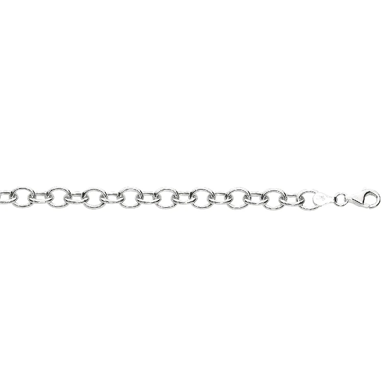 Cute Bracelets-Silver Medium Round Link Bracelet