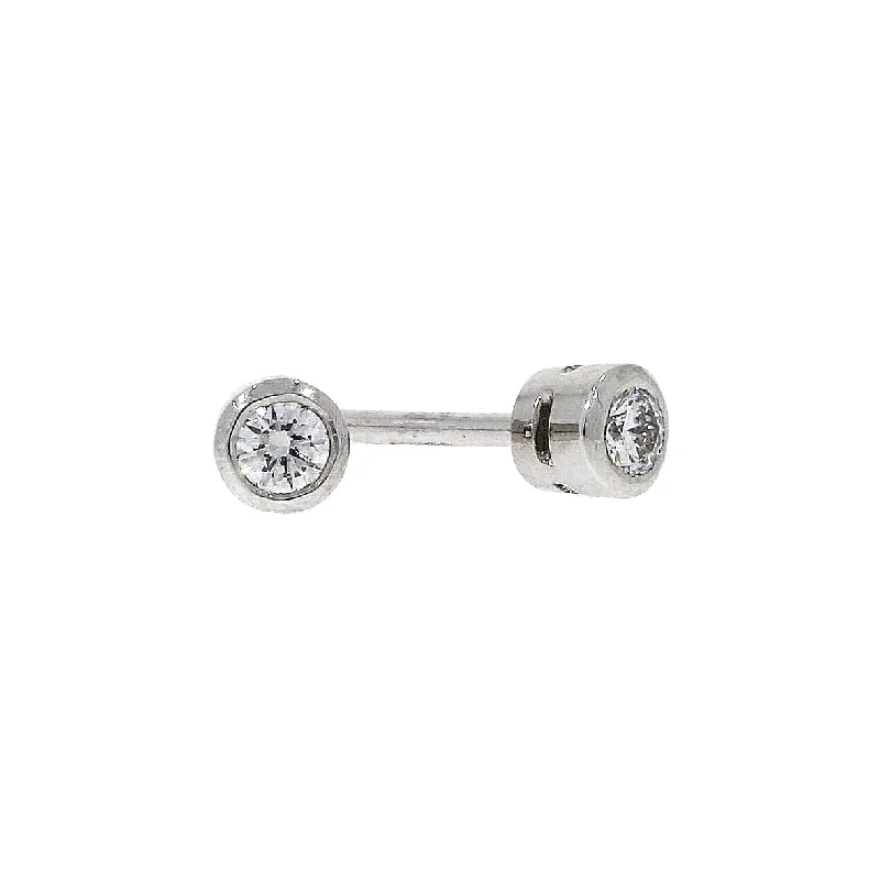 Handmade Crystal Earrings-18ct white gold solitaire daimond earrings