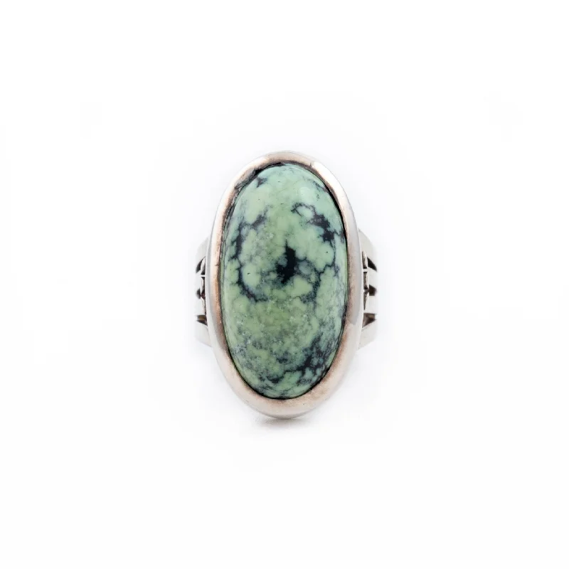 Customizable Wedding Ring for HimMuted Tibetan Turquoise Ring