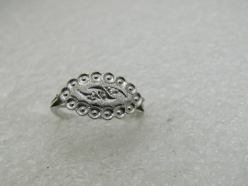 Custom Diamond Promise RingVintage 14kt White Gold Art Deco Ring, Sz. 7, Signed WH, 2.45 Gr.