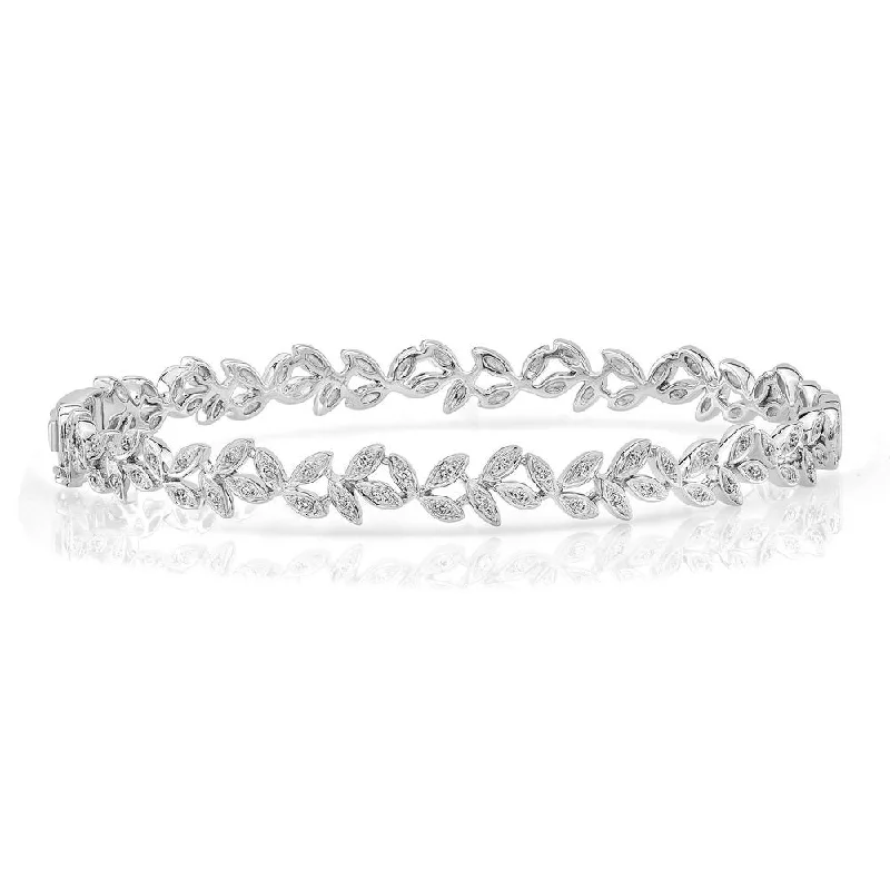 Personalized Engraved Bangles-Uneek Vine Stackable Diamond Bangle