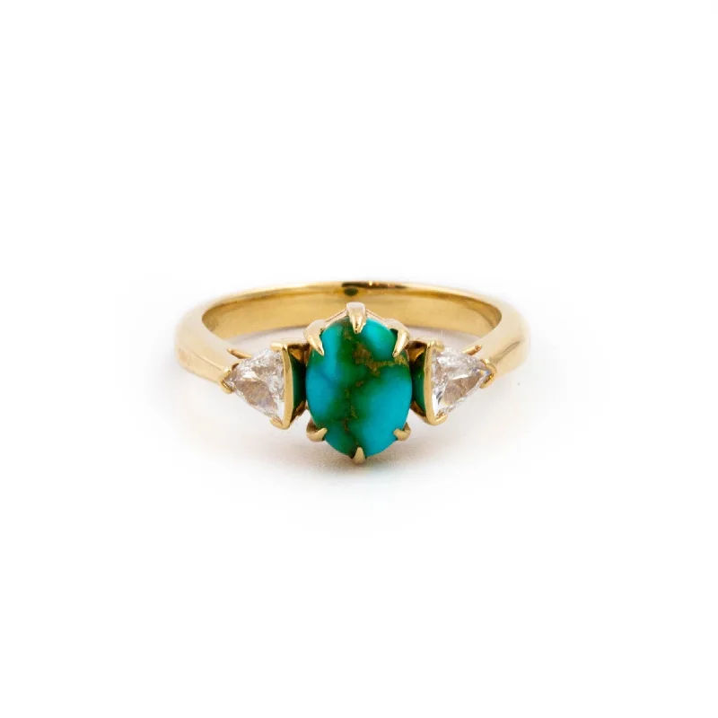 Custom Birthstone Ring for Special OccasionDreamy Turquoise Diamond Ring