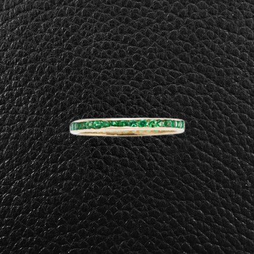 Gold Wedding Ring with InitialsTsavorite Eternity Band