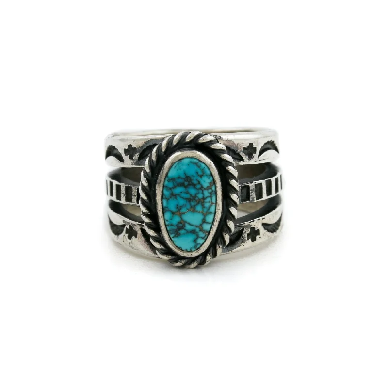 Custom Wedding Ring for Wedding AnniversaryLone Mountain Navajo Ring